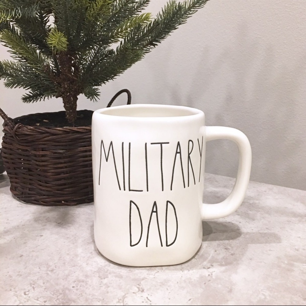 Rae Dunn White Ceramic Military Dad Mug